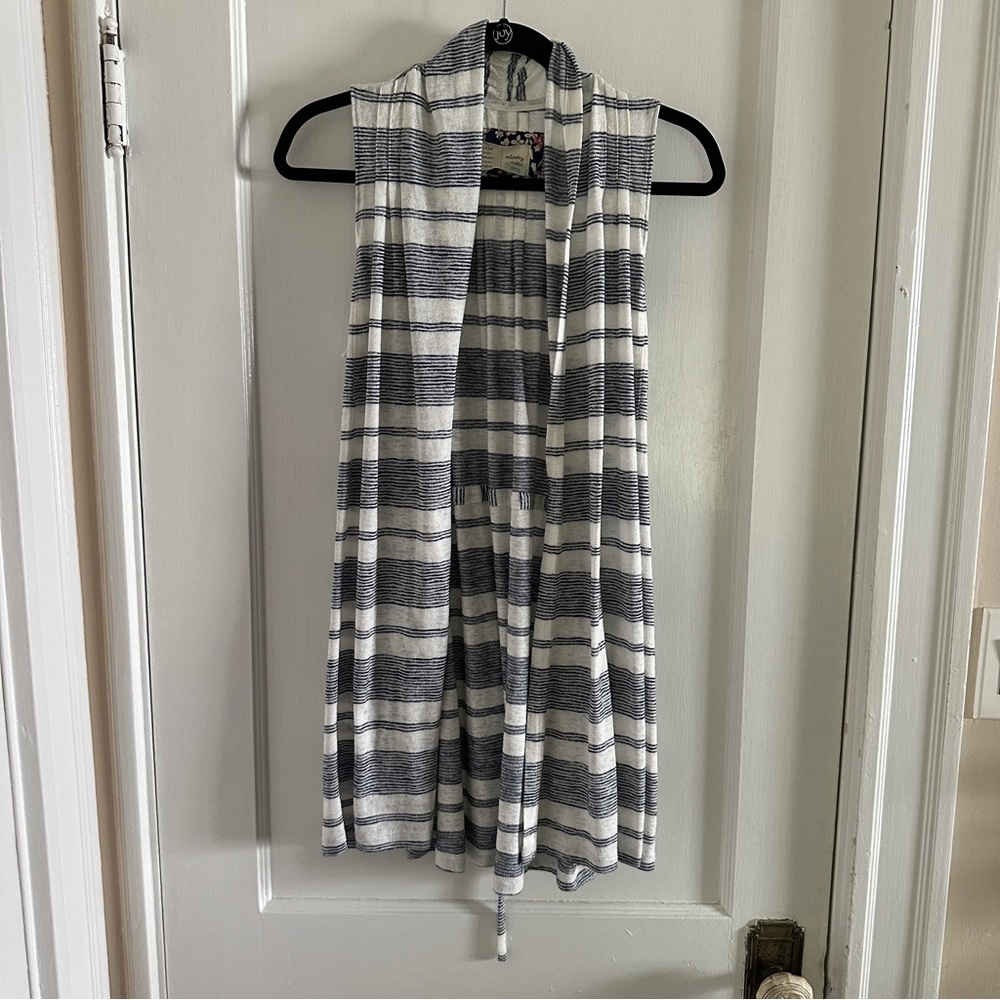 Anthropologie Saturday Sunday striped tunic-length vest, M